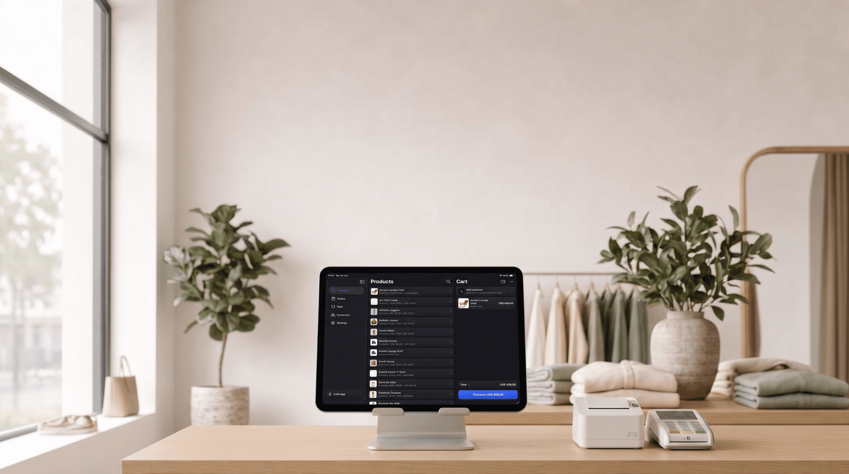 Tender POS running on an iPad at a boutique counter